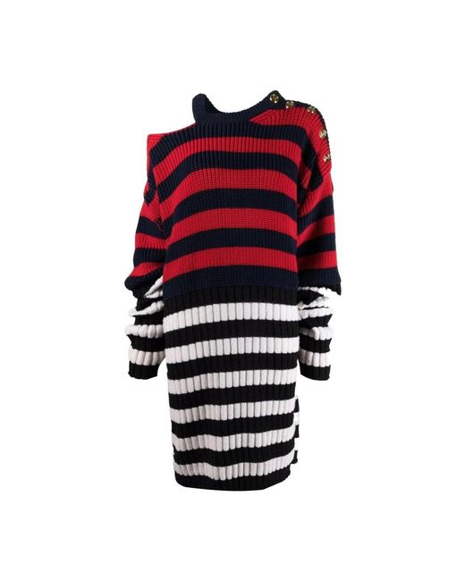 Balmain Red Knitted Dresses