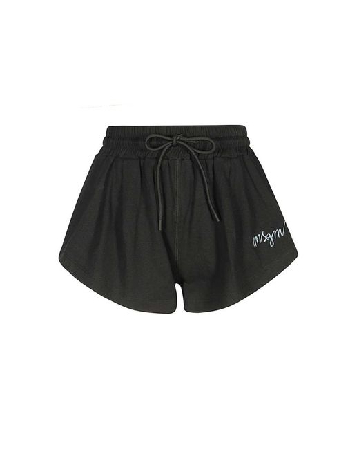MSGM Black Short Shorts