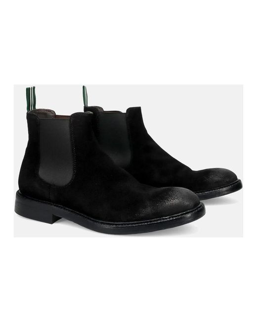 Green George Black Chelsea Boots for men