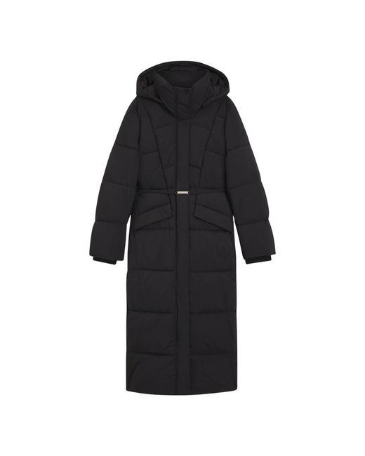 Boss Belted Puffer Jacket in het Black