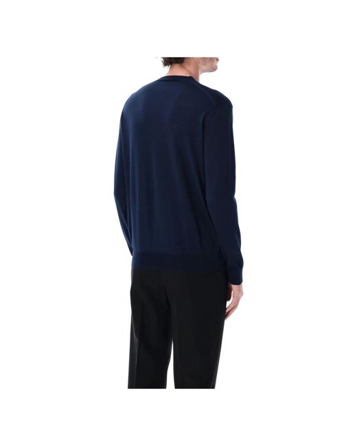 Prada Blue V-Neck Knitwear for men