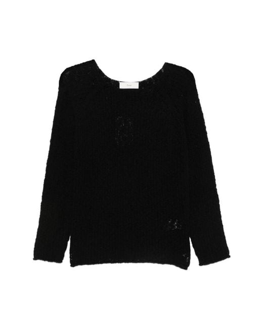 DUNST Black Strickpullover Mit Offener Strickung