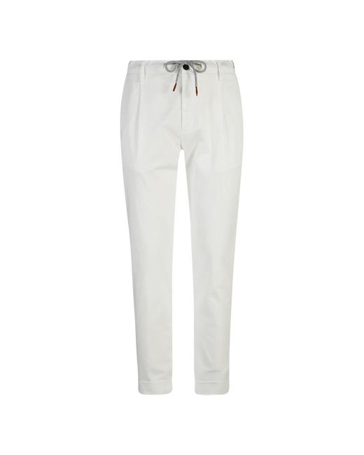 Eleventy White Slim-Fit Trousers for men