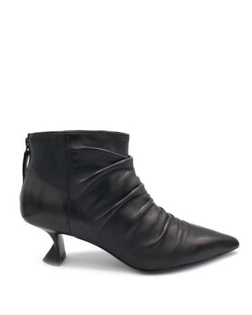 Jeannot Schoenen ,Zwart ,Leer Zwarte Leren Enkellaarsjes Met Rits in het Black