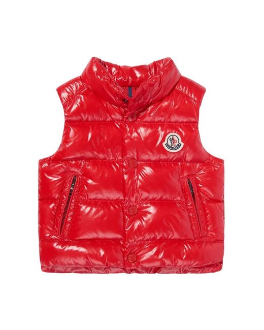 Moncler Red Rote Kindermäntel, Daunenfedern Futter