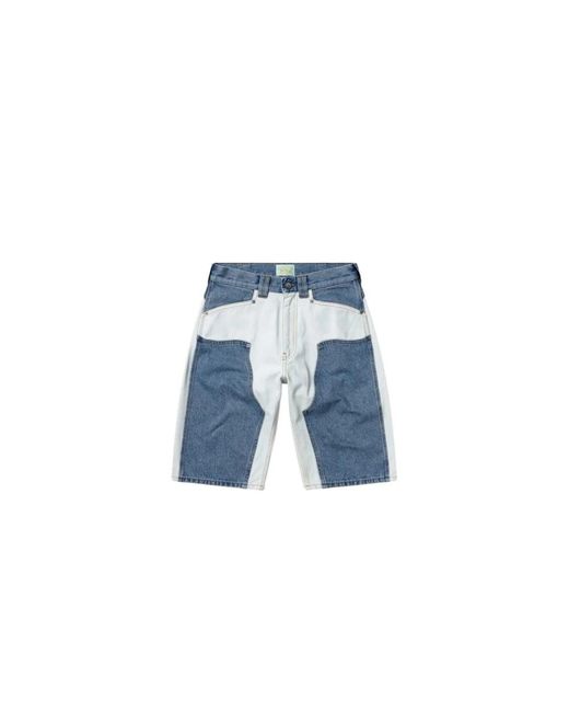 Aries Patchwork Western Carpenter Shorts in het Blue voor heren