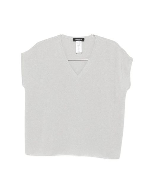 Fabiana Filippi White V-Neck Knitwear
