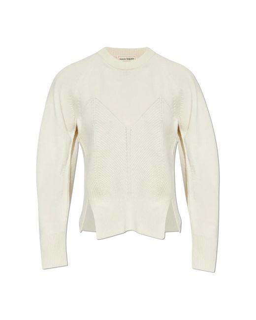 Alexander McQueen Round-Neck Knitwear in het White