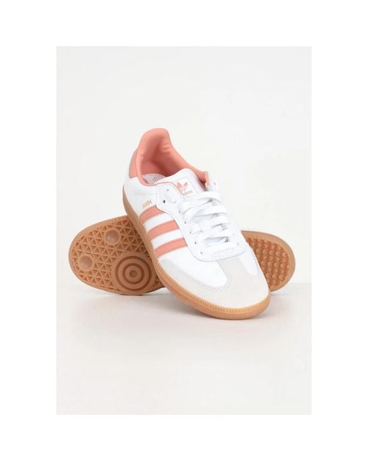 Adidas Originals White Weiße rosa samba og w sneakers