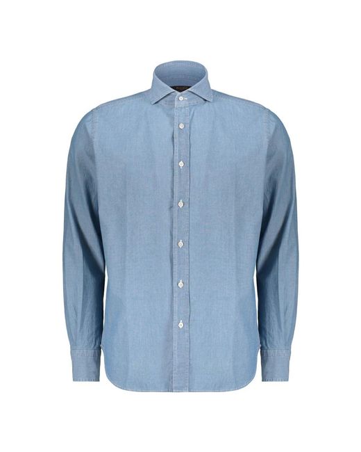 Moorer Blue Casual Shirts for men