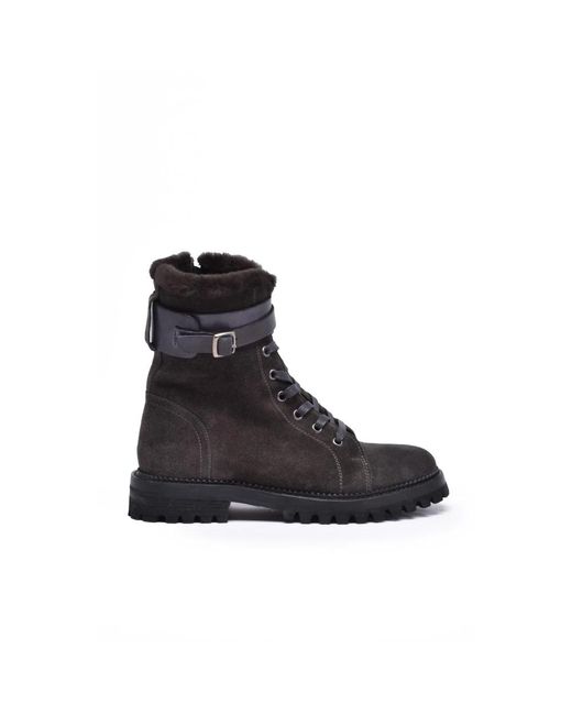 Eleventy Black Lace-Up Boots