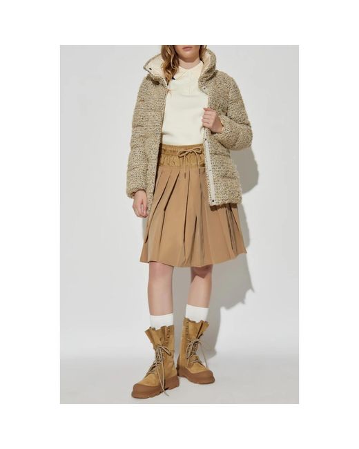 Moncler Tweed Donsjack Cochelle in het Natural