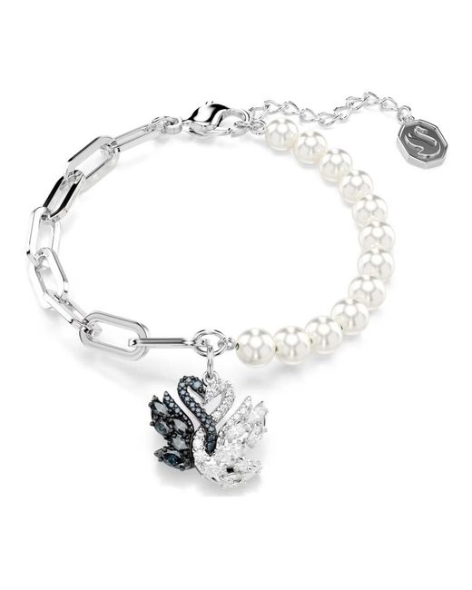 Swarovski Accessoires ,Grijs ,Leer Horloges in het Metallic