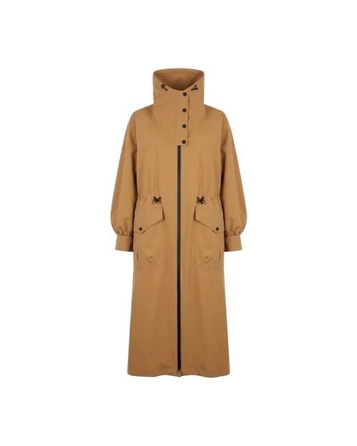 Herno Lange Trenchcoat Met Trechterhals in het Brown