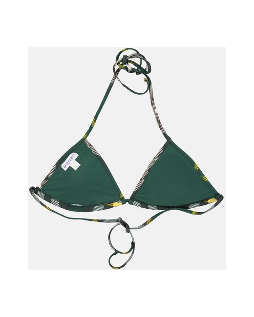 Burberry Green Kariertes triangel bikini top