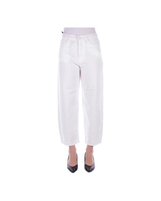 Pinko Broeken ,Wit ,Katoen Witte Broek Met Rits En Zakken in het White