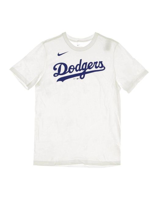 Nike Dodgers Baseball Team Logo T-Shirt in White für Herren
