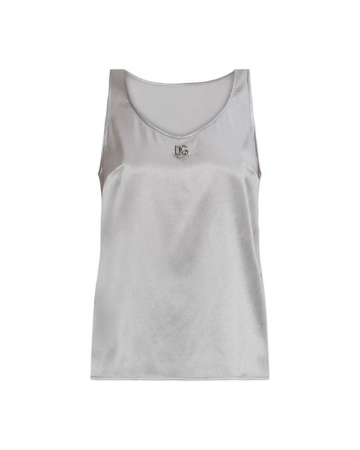 Sleeveless Tops di Dolce & Gabbana in Gray