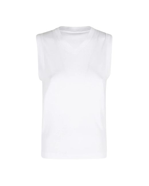 Vince Tops ,Wit ,High V Shell in het White