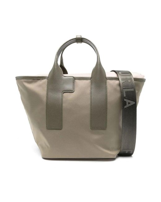 Furla Metallic Grüne Piuma Tote Tasche