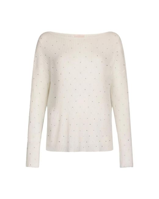 Round-Neck Knitwear Liu Jo de color White