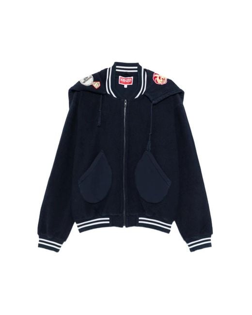 KENZO Blue Bomber Jackets for men