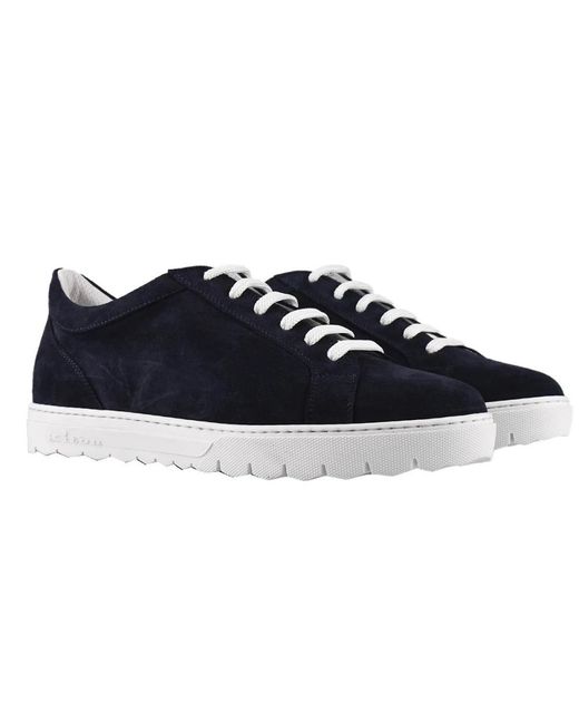Kiton Sneakers Regular Solid 100% Handgemaakt in het Blue voor heren