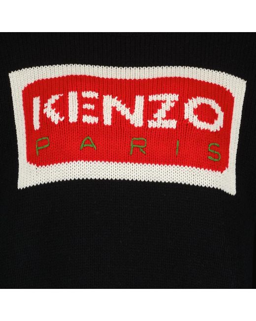 KENZO Black Paris rundhals langarm pullover