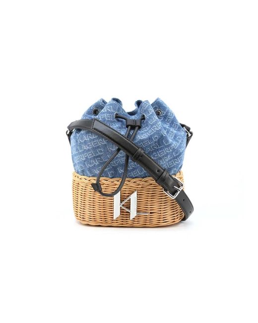 Karl Lagerfeld Blue Bucket Bags