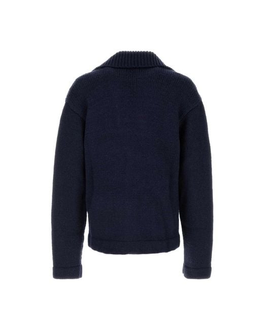 1989 STUDIO Truien & Vesten ,Blauw ,Wol Pocket Cardigan Sweater in het Blue voor heren