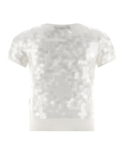 Max Mara White Round-Neck Knitwear
