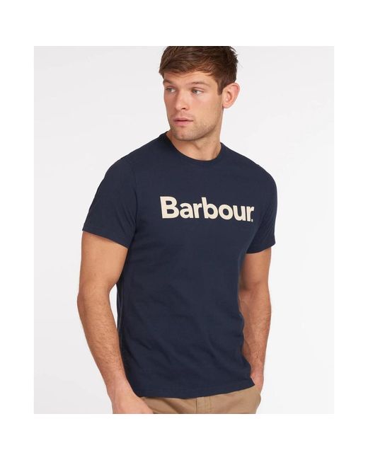 Barbour Blue Logo Tee New for men