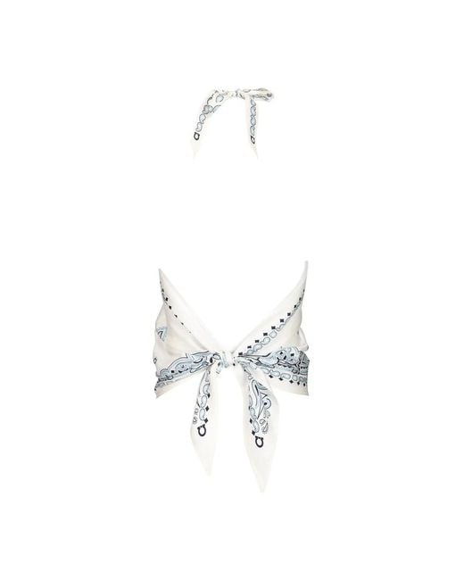 Ferragamo Arabesque Foulard Top in het White