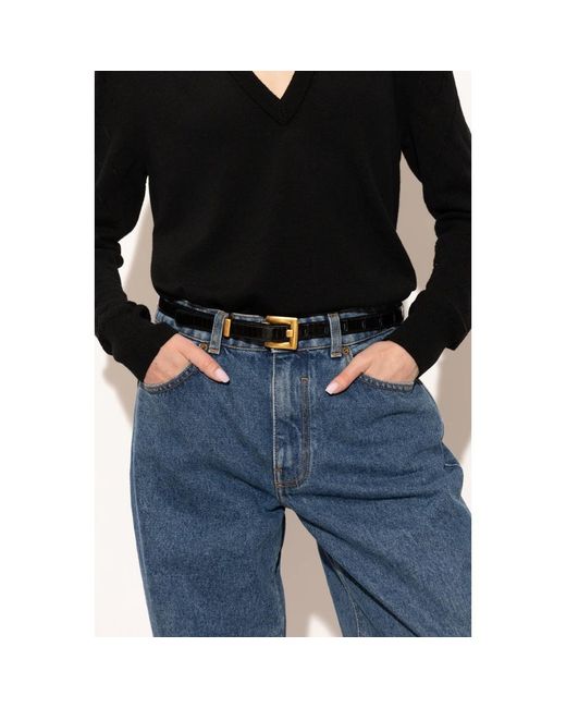 Balmain Black Anthem Schmaler Ledergürtel