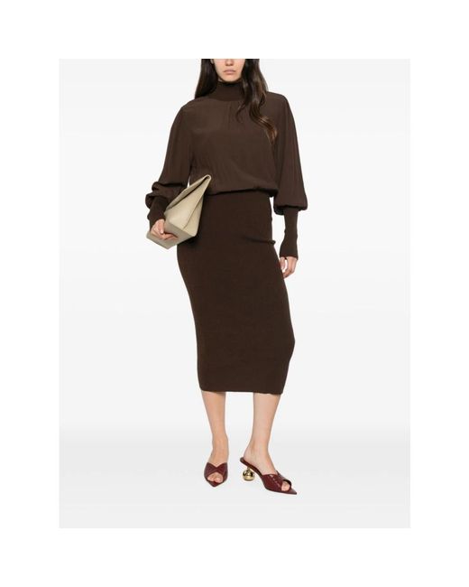 Twinset Brown Knitted Dresses