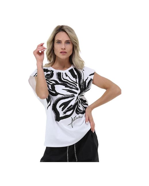 T-shirt e polos bianchi oversize di Twin Set in Black