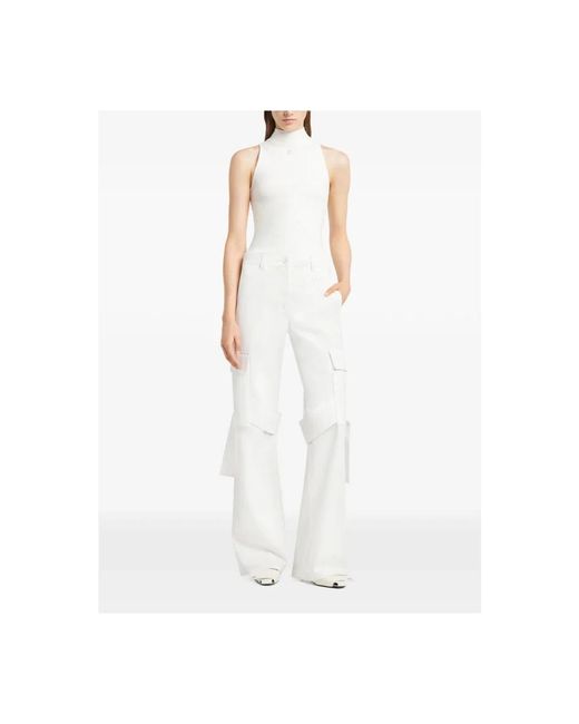 Wide Trousers Courreges de color White