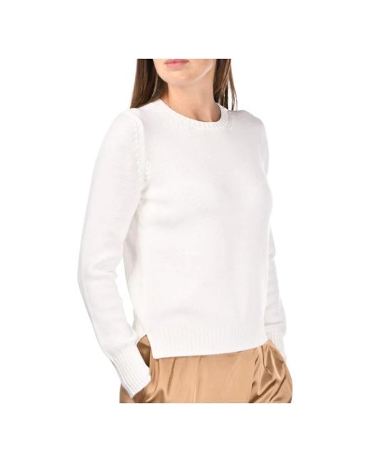 Gran Sasso White Round-Neck Knitwear