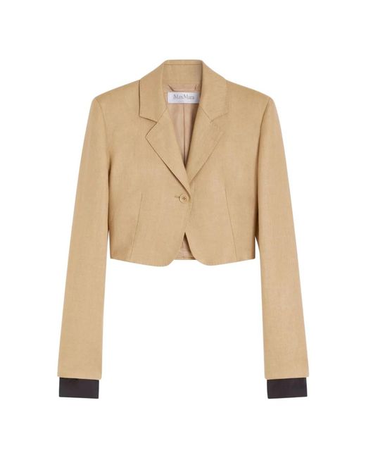 Max Mara Cropped Jasje in het Natural