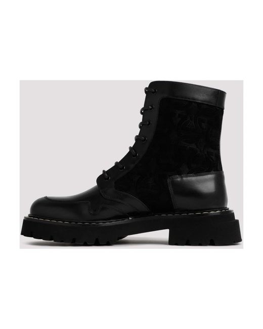 Ferragamo Black Lace-Up Boots for men