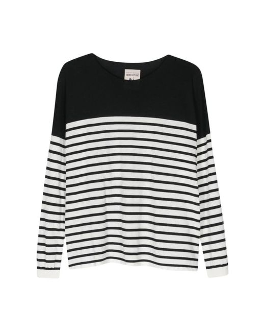 Semicouture Black Long Sleeve Tops