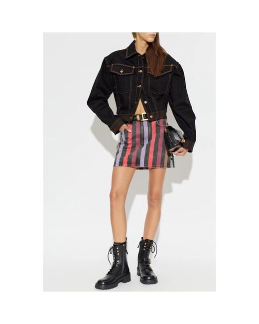 Denim Jackets Versace de color Black