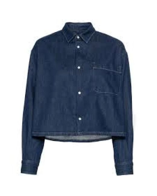 A.P.C. Overhemden ,Blauw ,Denim Denim Overhemd Samantha Kort Geknoopte Zak in het Blue