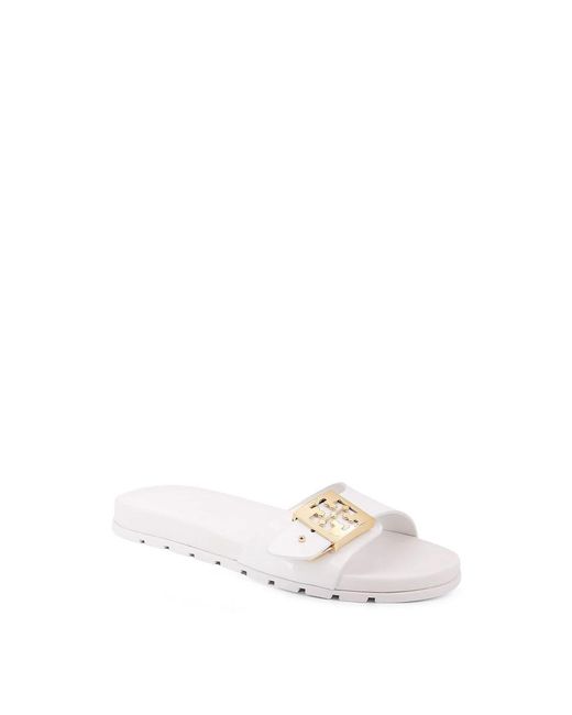 Tory Burch White Sliders