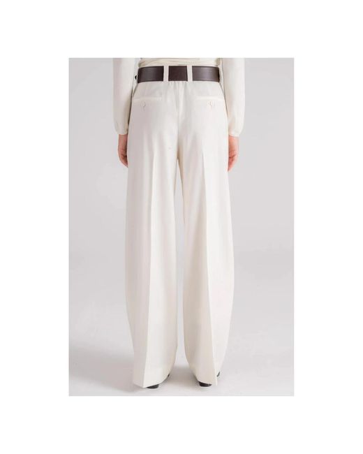 Incotex Wide Trousers in het White