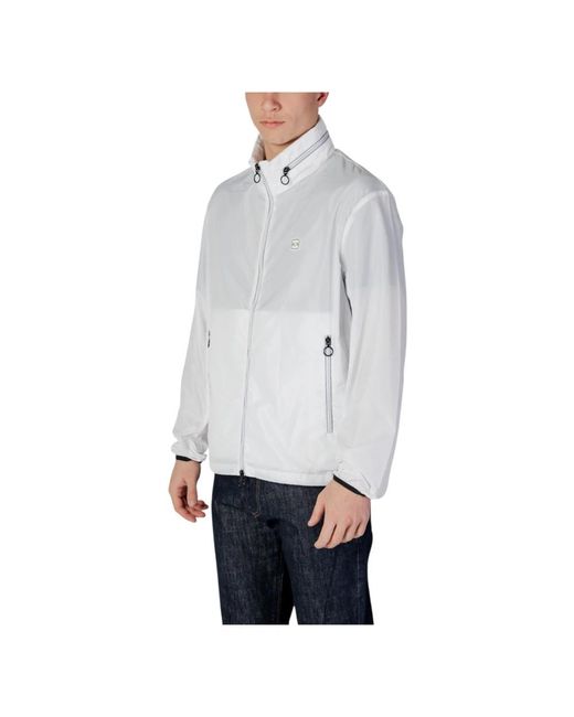 ARMANI EXCHANGE Jassen ,Wit ,Polyester Witte Zip-Up Jas Lente/Zomer Mannen in het Gray voor heren