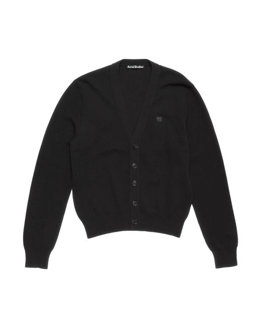 Acne Black V-Ausschnitt Strickjacke