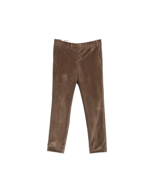 PT Torino Brown Slim-Fit Trousers for men