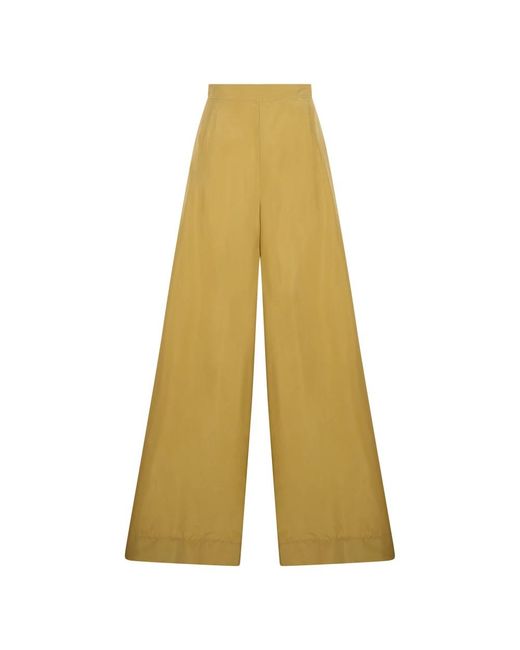 Alberta Ferretti Yellow Wide Trousers