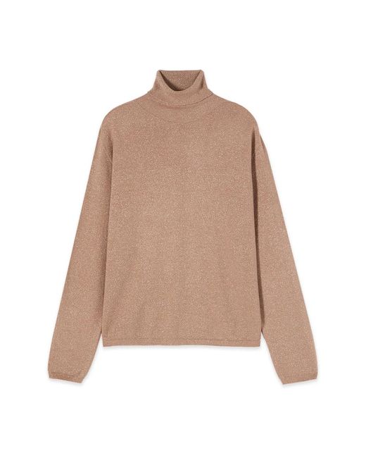 Oltre Lurex Turtleneck in het Natural